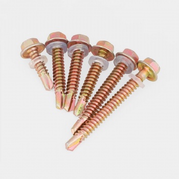 Hexagon flange drilling screw with tapping screw thread